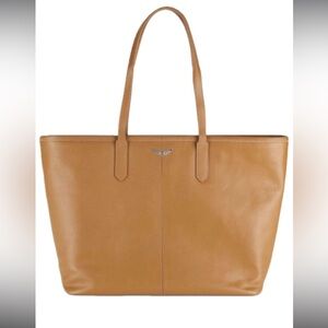 Classic Tan Leather Tote Bag - Elegant Everyday Carry